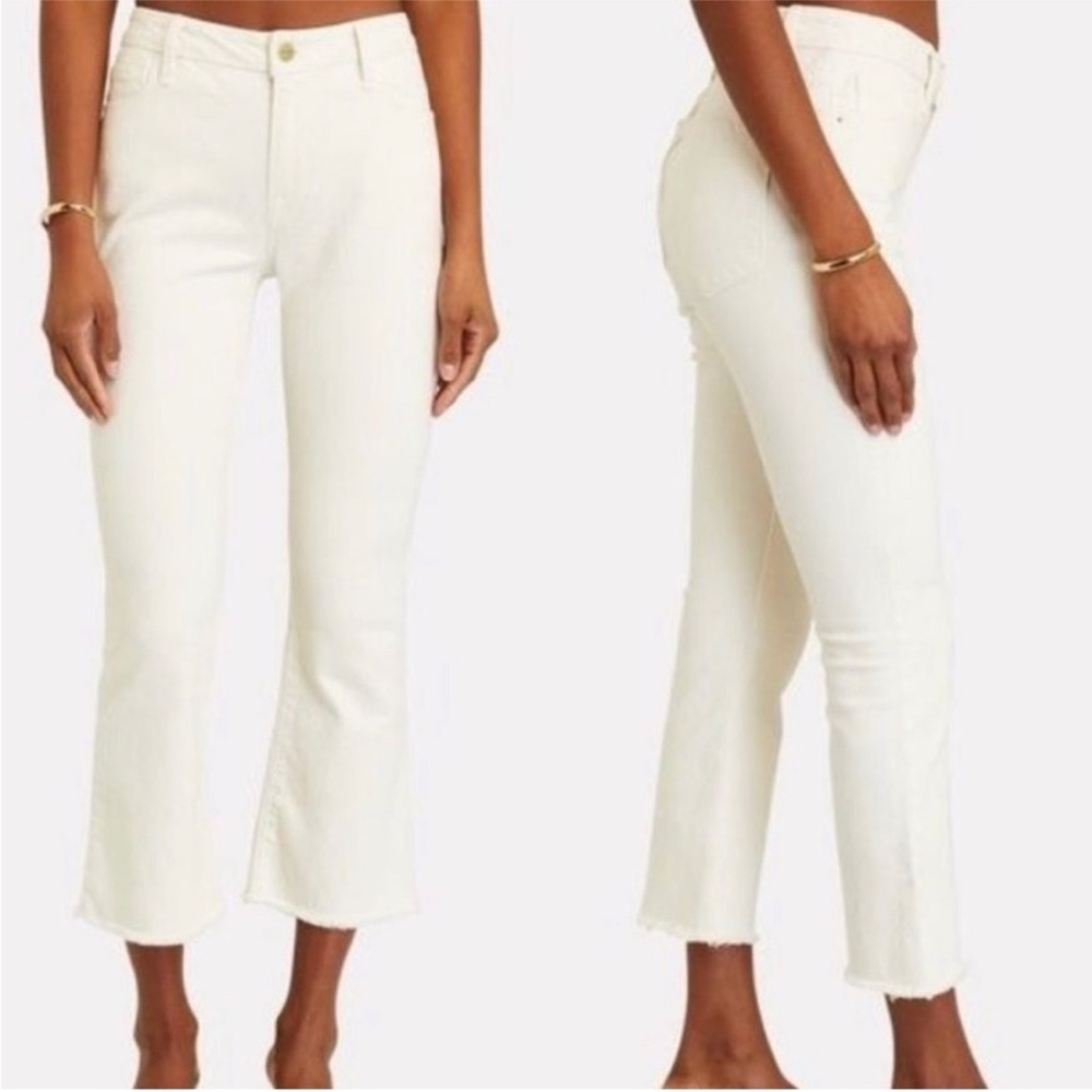 Frame Denim Women's Cropped Ankle Jeans in Off-White